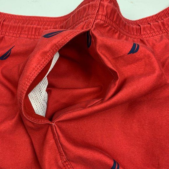 Nautica XXL Red Swim Trunks Sailboat Lined Pockets - Picture 3 of 5